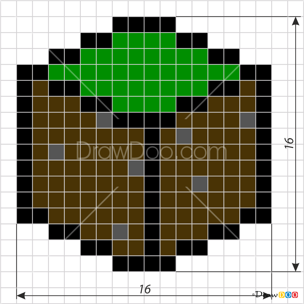 How to Draw Dirt Block, Pixel Minecraft